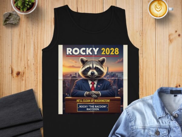 Rocky 2028 Mascot Themed Election Campaign Tank Tops